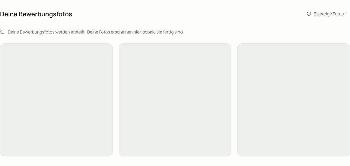 Fortschritt beim Erstellen der Bewerbungsfotos