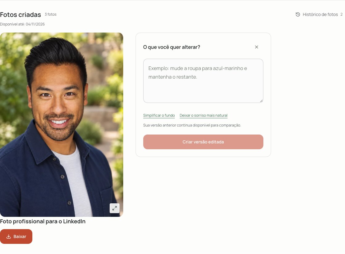 Download e edição de uma foto profissional em um plano pago